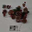 DearHouse 6.7FT Christmas Pine Cone Garland with Lights, 20 LED Red Berry Battery Operated, Christmas Decorations for Home, Fireplace Garland