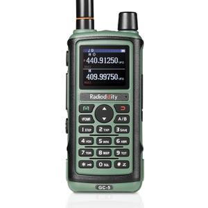 Radioddity GC-5 Dual Band Two Way Radio, Ham Radio Handheld Long Range with 1800mAh Battery, High-Gain Antenna, Color LCD, DTMF, Support Chirp
