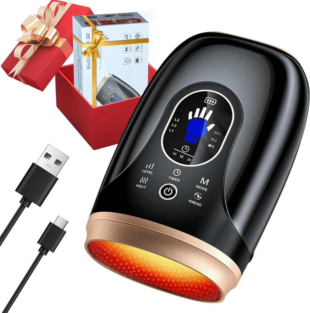 Hand Massager With Heat and Compression, Hand Massage for Arthritis and Carpal Tunnel Relief, 6 Levels Pressure Therapy with Wrist Massage Finger Stretching Palm Kneading, Gifts For Women, Men