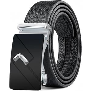 Men's Belt,Leather Ratchet Dress Belts with Sliding Adjustable Belts Dress Casual Jeans Comfort Trim to Fit