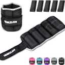 1 Pair 10 Lbs Adjustable Ankle Weights for Women Men Kids, Strength Training Wrist and Ankle Weights Sets for Gym, Fitness Workout, Running, Lifting - Black Grey Pink Blue Purple