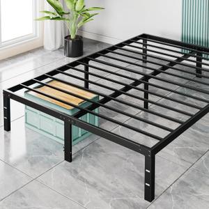 Sweetcrispy Bed Frame King - Heavy Duty No Box Spring Needed Metal Platform Bedroom Frames with Storage Space, 14 Inches High, Sturdy Steel Slat Support, Black Sweetcrispy Bed Frame King - Heavy Duty No Box Spring Needed Metal Platform Bedroom Frames with Storage Space, 14 Inches High, Sturdy Steel Slat Support, Black