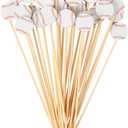 CABAX 4.72 Inch Baseball Style Cocktail Picks for Appetizers, Long Bamboo Decorative Toothpicks Skewers for Holiday Birthday Party Decorations, 30 Pcs
