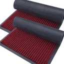 OLANLY Front Door Mat Indoor Outdoor Entrance, 2-Pack 47 x 32 Inch, Waterproof Heavy Duty Doormat, Fade Resistant, Low Profile, Easy Clean Patio Porch Welcome Floor Mats for Entry, Wine Red