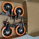4 inch Stem Caster Wheels 2000lbs, Threaded Stem Casters Set of 4 Heavy Duty,3/8"-16 x 1(Stem Diameter 3/8", Length 1"), Safety Dual Locking Caster, Industrial Castor Wheels for Cart,Furniture