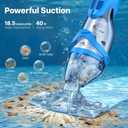 OGERY Pool Vacuum for Above Ground Pool, 18.5GPM Powerful Suction, 60Mins Runtime, Telescopic Pole Cordless Pool Vacuum for Inground Pools, Rechargeable Cordless Handheld Pool Vacuum for Spas/Hot Tubs