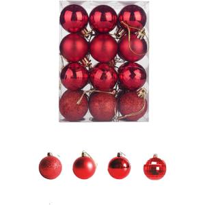 Christmas Balls,24PCS Ornaments for Xmas Tree,1.57INCH Hanging Ball for Small Christmas Tree Decorations,Party Decorations (Red)
