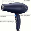 INFINITI PRO CONAIR Hair Dryer with Innovative Diffuser, Enhances Curls and Waves While Reducing Frizz, Dark Blue