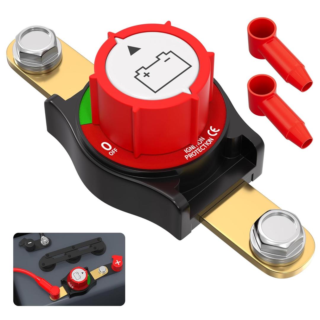 Joinfworld Side Post Battery Disconnect Switch 12V-48V 275A Waterproof Marine Battery Cut Off Switch 12 Volt for Car RV Boat ATV UTV Vehicles