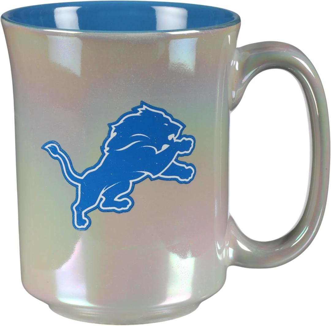 The Memory Company Officially Licensed 15oz Iridescent Mug with Logo, Detroit Lions