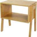 KKTONER Modern Bamboo Nightstands End Tables Bedroom with Storage Small Bedside Table for Living Room Office (Natural)