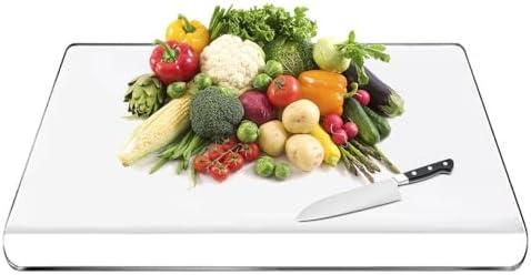 Acrylic Cutting Board with Counter Lip, 24x18 Inch clear cutting board for countertop, Non-Slip acrylic cutting boards for kitchen, Great Kitchen Essential Gadgets & Décor.