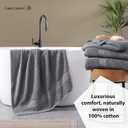 LANE LINEN 4 Pack Bath Towels Set (28"x54") - 100% Ring Spun Cotton, Large Turkish Towels for Bathroom - Durable, Quick Dry, Soft & Absorbent Bath Towel Set - Gets Softer After Each Wash - Cool Grey