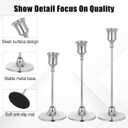 6 Packs Silver Taper Candle Holders,Vintage Candlestick Holders for Home Decor, Wedding, Christmas, Party Centerpiece