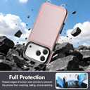 Vofolen for iPhone 17 Pro Wallet Case with Card Holder Crossbody Adjustable Strap Magnetic Clasp Heavy Duty Protective Leather Flip Phone Cover for iPhone 17Pro for Women, Rose Gold