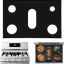 Stove Top Covers for Gas Burners Compatible with Samsung Stove Top Protector, Kitchen Reusable Square Black Gas Stove Burner Liners Silicone Range Guard Cover - 16.26" x 24.29(1 Pack)