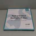 Commomy Thicker Black Peel and Stick Tiles - 10 pcs of 12" x 12" - 3D Adhesive Square Peel and Stick Tiles Backsplash for Kitchen, Bathroom, Removable, Waterproof, Vinyl Wall Tile