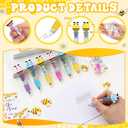 Sayglossy 24 Sets Bee Party Favor Pens Gifs Bulk, 4-in-1 Multicolor Ballpoint Pen with Positive Cards for Teacher Coworker Employee Appreciation Gifts