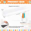 2 Pack Magnetic Shelf for Whiteboard, Magnetic Book Shelf for Kids Rooms, 17 Inch Reusable Acrylic Magnetic Shelves with Pen Holder, Floating Display Magnet Shelf for Classroom, Office, Kitchen