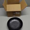 Melamine Bowls Set, 9 Large Pasta Bowl Salad Bowl, Set of 6, Lightweight Unbreakable Shallow Dinner Bowl Set, Large Capacity Serving Bowls for Kitchen, Black