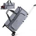 Garment Bags with Wheels, Garment Convertible Weekender Bags, Large Garment Bags for Travel, Duffle Luggage Bag Garment Bag (Grey, Medium)