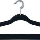 Simplify 10 Super Slim Velvet Huggable Hangers in Black (Black)