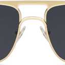 SOJOS Retro Square Aviator Polarized Sunglasses Women Men Vintage Shades Womens Mens Sun Glasses SJ1234, Gold Frame/Grey Lens