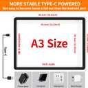 Elice Magnetic A3 Light Board for Diamond Painting, Ultra-Thin Tracing LED Light Box with Side Buttons, Super Bright Diamond Art Light Pad, Light Table for Drawing, Sketching, Weeding Vinyl - Black