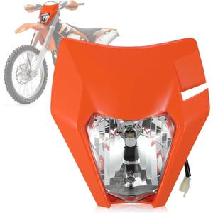 AnXin Dirt Bike LED Headlight Universal for EXC SX SXF EXC XC XCF XCW XCFW 50-525 2016-2025 Supermoto Enduro Orange