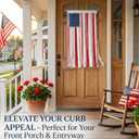4th of July Decorations Rag American Flag Wall Hanging 50 x 27 Inch Handcrafted Fabric Lace Ribbon Flag Banner Patriotic Wall Decor for Memorial Day Independence Day 250th Anniversary Indoor Outdoor Porch Home