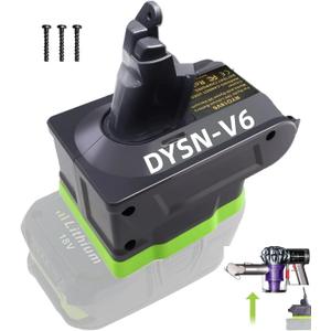 Adapter for Ryobi for Dyson V6 Battery,for Dyson V6 Series Vacuum Cleaner, Convert for SV03 SV04 SV09 DC62 DC59 Animal Battery(only Adapter)