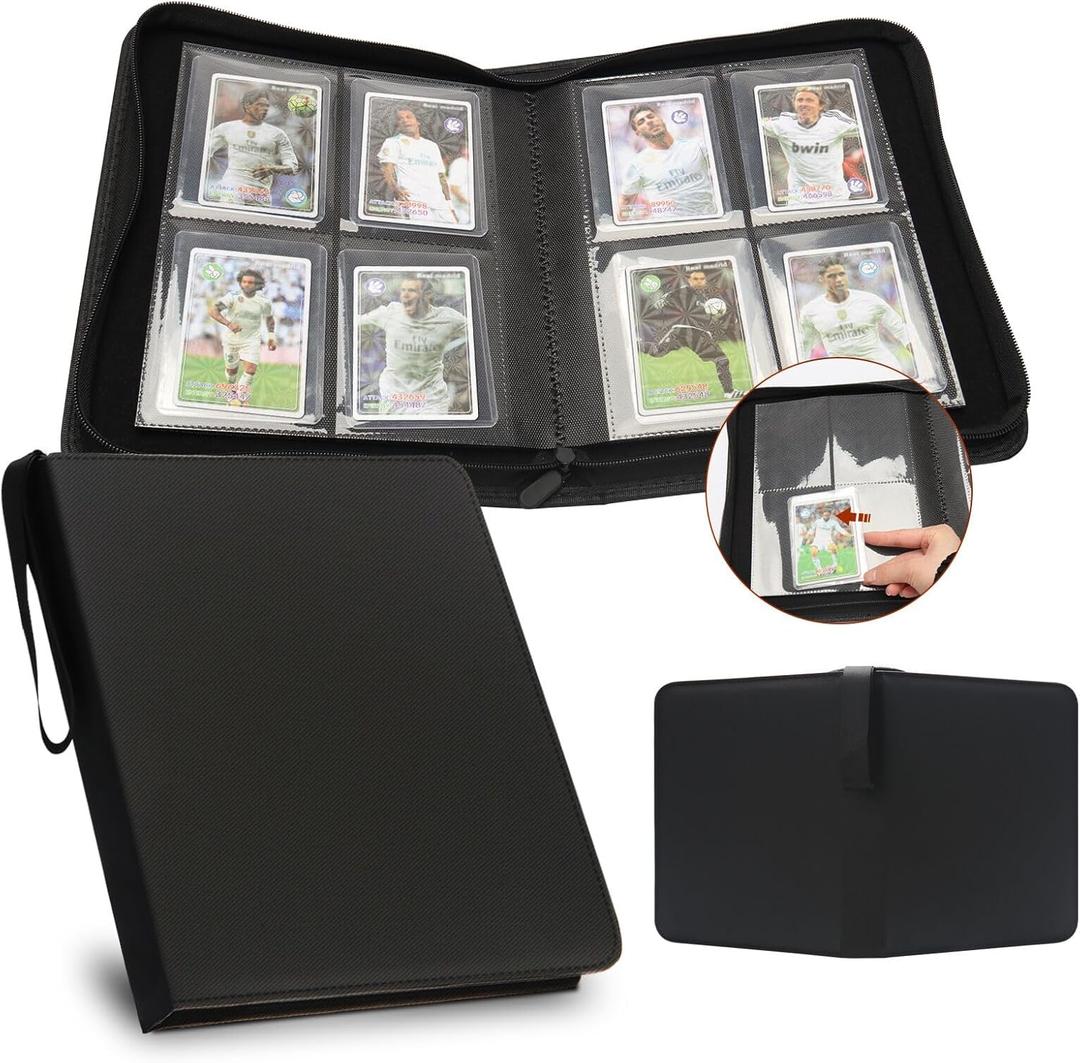 Toploader Binder, HYMENEX Top Loader Card Storage Holds 96 Cards, 4 Pocket Top Loader Card Binder for Trading Cards 3" x 4" Rigid Card Holders and Sports Cards - Classic Black Toploader Binder, HYMENEX Top Loader Card Storage Holds 96 Cards, 4 Pocket Top Loader Card Binder for Trading Cards 3" x 4" Rigid Card Holders and Sports Cards - Classic Black