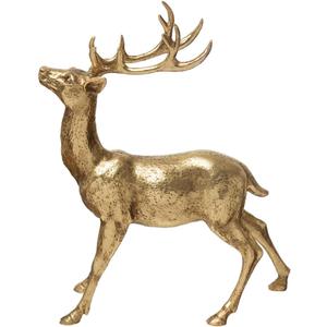 Creative Co-Op Decorative Standing Deer Figurine, Gold, 11"L x 4"W x 14"H