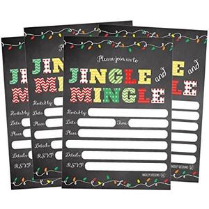 Hadley Designs 25 Christmas Party Invitations – Premium Holiday Invitation Cards for Kids and Adults, Christmas Party Invites for Winter Events, Gatherings & Holiday Open Houses (Jingle & Mingle)