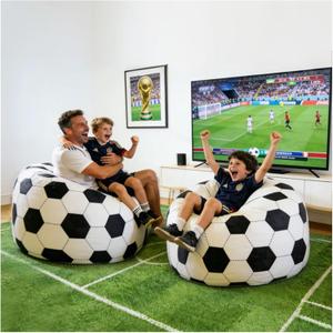 4FT Soccer Football Bean Bag Chair for Adults&Kids World Cup 2026 Gaming Lounge Sofa with Removable Washable Velvet Cover, Ideal for Game Day & Living Room Bedroom
