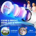 Hawkko 80mm Aperture 500mm Telescope for Kids 8-12 & Adults Beginners | Astronomical Refractor Telescope Kit for Beginners with Decorate Stickers, AZ Tripod, Phone Adapter, 80500-White