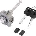 Front Door Lock Cylinder Set with Keys for Honda Civic 2012-2015 | 2 Keys, Silver Tone | Driver Side Door Lock Cylinder Replaces 72185-TR0-A01