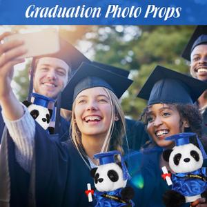 LuxeOne 2024 Graduation Panda Bear with Black Cap Graduation Gift 10 Inch Stuffed Animal Graduation Plush Panda Bear Class of Graduation Decoration for College Graduation (Panda-Blue), 6