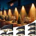 Inletideas Solar Fence Lights Outdoor 8-Pack | IP67 Waterproof Wall Lights | Dusk to Dawn Auto-On/Off, Easy to Install | Decorative Solar Lights for Deck, Patio, Yard, Step, Garage, Pool (Warm White)