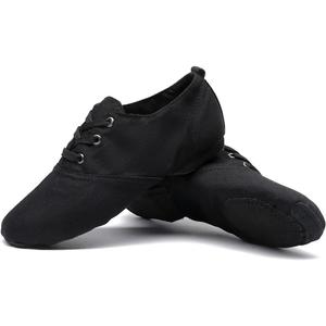 MSMAX Jazz Boots for Girls Lace-up Dancing Sneakers for Boys (Size 39/7.5, Low-top Black)