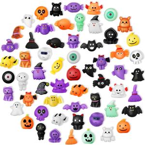 60PCS Halloween Squishy Toys for Kids, Halloween Party Favor for Kids, Halloween Classies Character Squishy Toys, Mochi Toys for Trick or Treat, Classroom Rewards, Goodie Bags