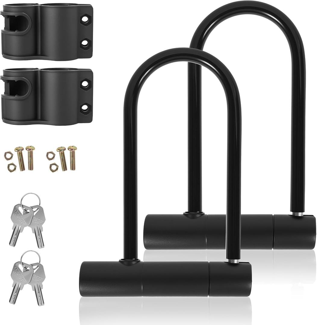 Bike Lock,2 Pack Anti Theft Bicycle Lock with Keys and Mounting Bracket, Ulock Bike Lock for Road, Mountain, and Electric Bikes