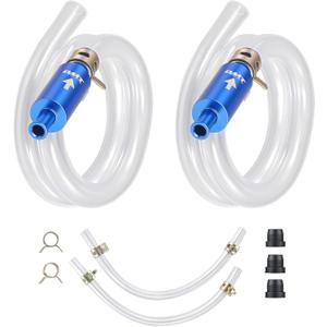 Orion Motor Tech 1 Pair Brake Bleeder Hose, 9pc One Way Check Valve Brake Bleeder Hose Set, Flexible PU Tubing with Steel Clamps & Dust Caps Universal for Cars and Motorcycles