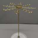 Rotating Necklace Holder Jewelry Stand, Gold Necklace Organizer Display with 48 W-shaped Hooks,Jewelry Organizer for Necklaces Earrings Rings Storage Tree, Presents for Women