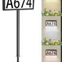 Solar House Numbers for Outside, Waterproof Illuminated House Number Plaque, Solar Led Address Sign for Yard,Home, Garden, Lawn and Street