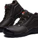 DRKA Water Resistant Steel Toe Work Boots For Men,6'' EH-Rated Safety Boots (8.5, Darkbrown977)
