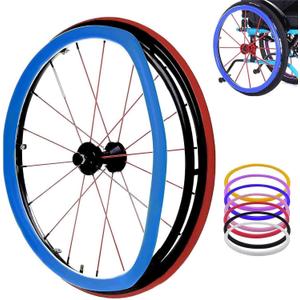24Inch Wheelchair Push Rim Covers 1 Pair Non-Slip Wear-Resistant Hand Push Non-Slip Hand Push Cover Improve Grip and Traction, Easy to Take of and Clean,4,24Inch
