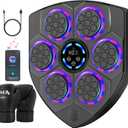 TGLLM Music Boxing Machine, Wall Mounted Boxing Machine with Gloves, Smart Music Punching Target for Kids Adult, LED Electronic Boxing Workout Machine with 9 Modes & 9 Speeds