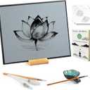 AOVOA Zen Buddha Water Painting Board with Drawing & Breathing Guide - Relaxing Water Drawing Art Set with Brushes and Stencils - Great for Meditation & Mindfulness Practice - Creative Gift