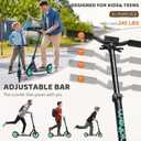 WAYPLUS KS1 Kick Scooter for Ages 6+,Kid, Teens & Adults. Max Load 240 LBS. Foldable, Lightweight, 8IN Big Wheels for Kids, Teen and Adults, 4 Adjustable Levels. Bearing ABEC9 FED Fitness